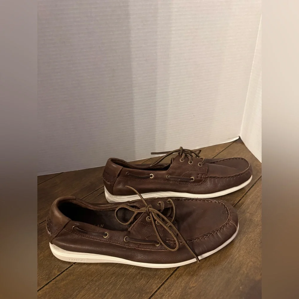 Men's Cole Haan Brown Leather Boat Shoes